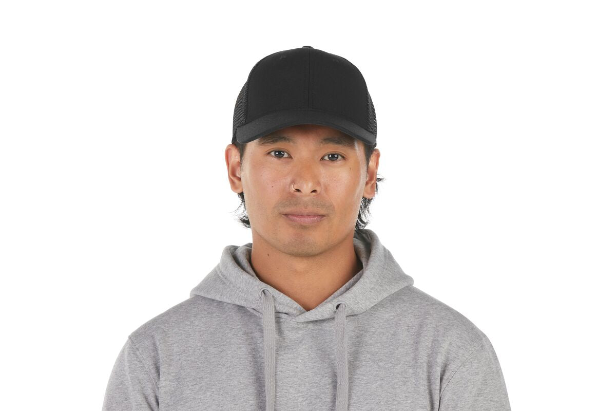 recycled-poly-low-profile-trucker-hat-b1 WebPDP-HAT002002_Recycled_Poly_Low_Profile_Trucker_Hat_Black_Studio_Harper_Studios_0723_Front__HAT002002OS.jpg