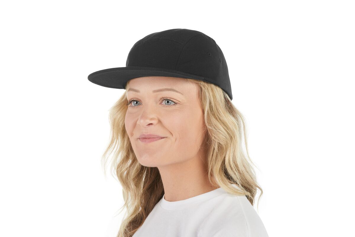 recycled-poly-flat-brim-5-panel-hat-h0 WebPDP-HAT003002_Recycled_Poly_Flat_Brim_5Panel_Hat_Black_Studio_Harper_Studios_0723_Front_2__HAT003002OS.jpg