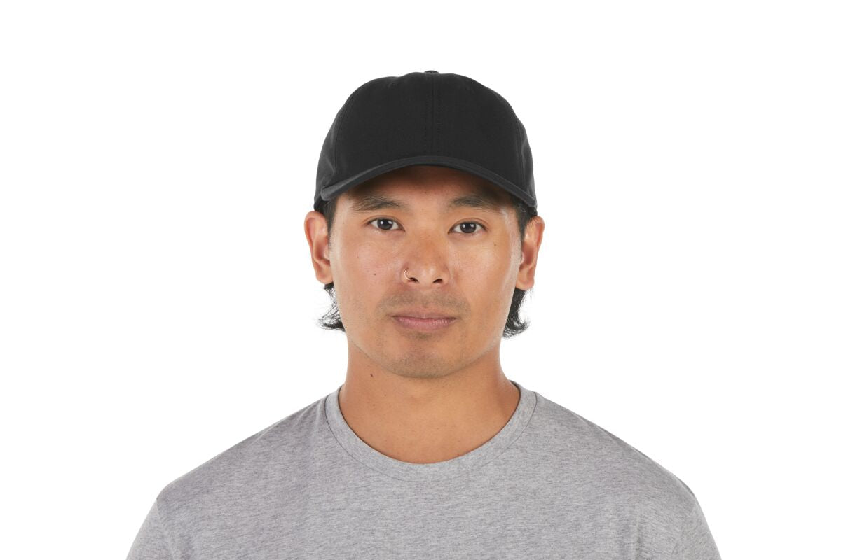 recycled-poly-dad-hat-t9 WebPDP-HAT004002_Recycled_Poly_Dad_Hat_Black_Studio_Harper_Studios_0723_Front__HAT004002OS.jpg