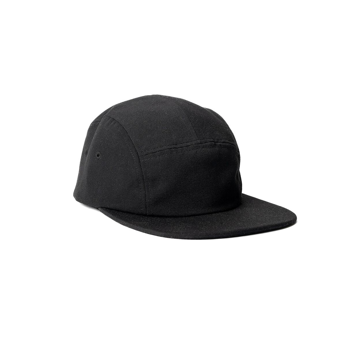 recycled-poly-flat-brim-5-panel-hat-h0 Web_PDP-FlatBrim5PanelHat_Studio_Front_Black.jpg
